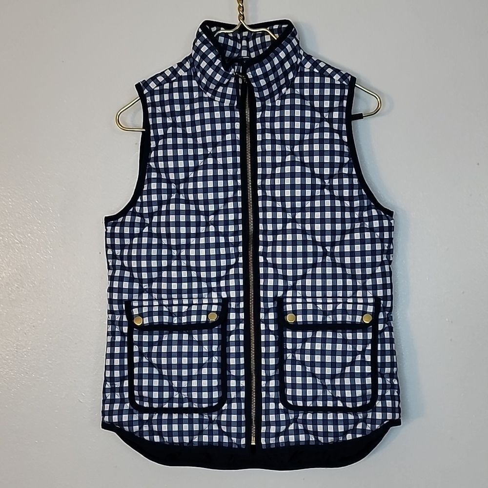 J.Crew Excursion Vest Navy Gingham